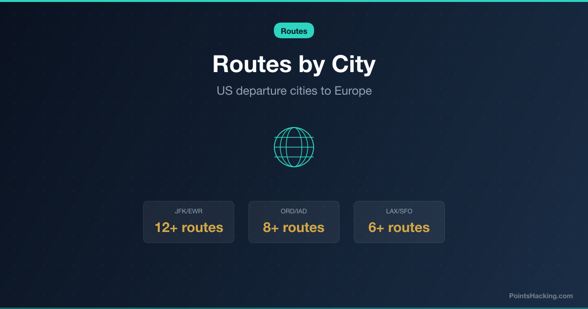 Chart comparing award pricing from major US cities to popular European destinations across different programs